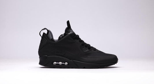 Exclusive Nike Air Max 90 Mid Winter "Triple Black" — 3.5 — Front View