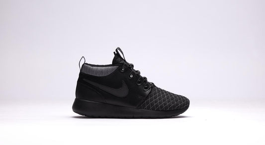 Exclusive Nike Roshe One Mid Winter GS "All Black" — 3.5Y — Front View
