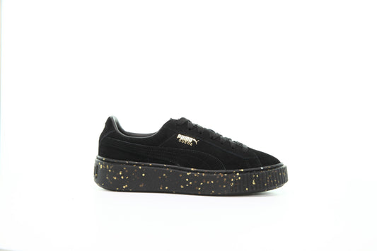Exclusive Puma Suede Platform Celebrate Womens "Puma Black" — 4 — Front View
